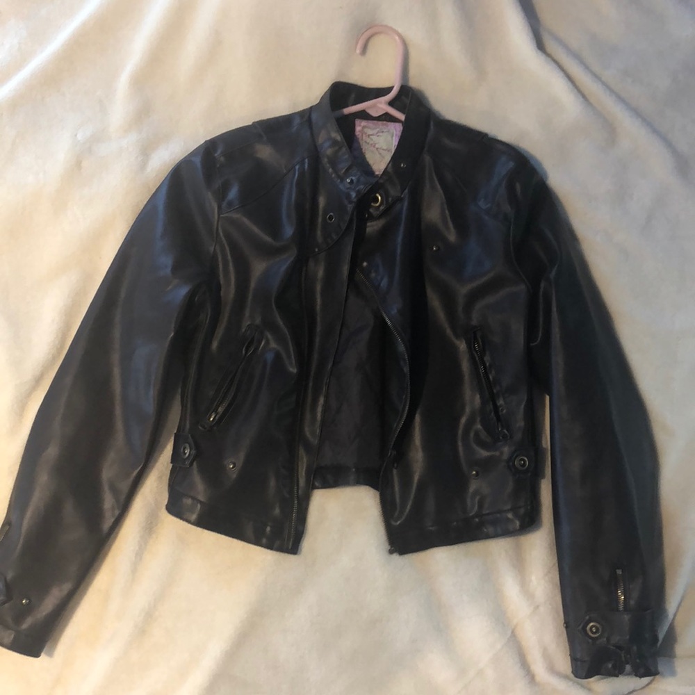 Deep Brown Faux Leather Jacket